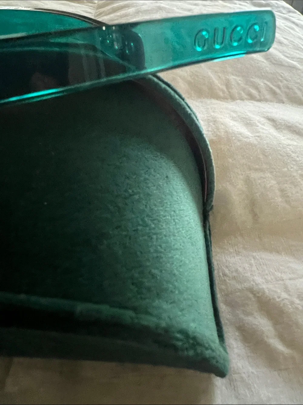 Gucci Teal Shield Sunglasses